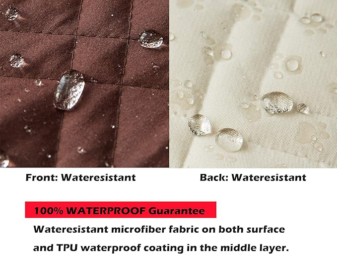 Ameritex Couch Sofa Slipcover 100% Waterproof Nonslip Quilted Furniture Protector Slipcover for Dogs, Children, Pets Sofa Slipcover Machine Washable (Chocolate, 78")