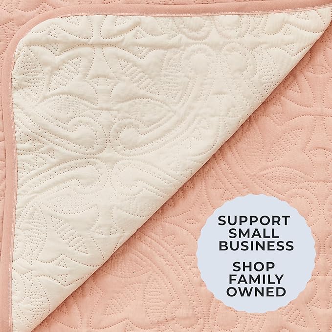 Reversible Recliner Chair Cover - Washable Slipcover Furniture Protector with Elastic Straps - Chair Cover for Dogs, Kids, and Pets - Quilted & Stitched Detail (Recliner, Dusty Rose / Taupe).