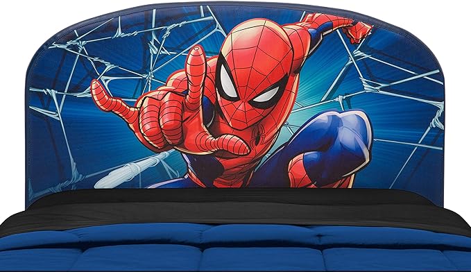 Delta Children Upholstered Twin Bed, Marvel Spider Man