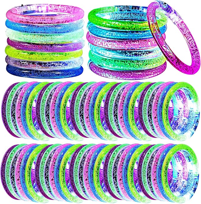 40 Pack Led Glow Sticks Bracelets,Glow in The Dark Bracelets,6 Colors LED Bracelets,Glow Bracelet for Kids and Adults,Light Up Bracelet Party Favors for Birthday,Carnival,Concert and Halloween