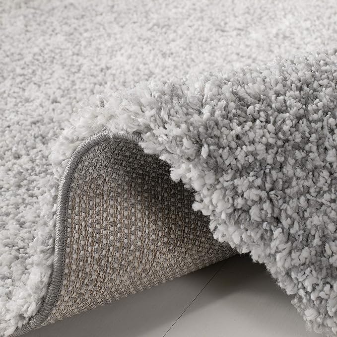 SAFAVIEH Royal Shag Collection Runner Rug - 2'2" x 8', Light Grey, Non-Shedding & Easy Care, 2-inch Thick Ideal for High Traffic Areas in Living Room, Bedroom (RYG117G)