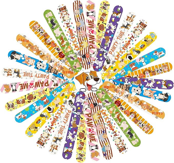 48 Pcs Slap Bracelets for Kids Holiday Party Favor Toys Slap Bracelets Bulk Cat and Dog Theme Snap Bracelet Birthday Party Supplies Classroom Prizes Wrist Bands Toddler Party Favors Christmas Easter Halloween Holiday Gifts