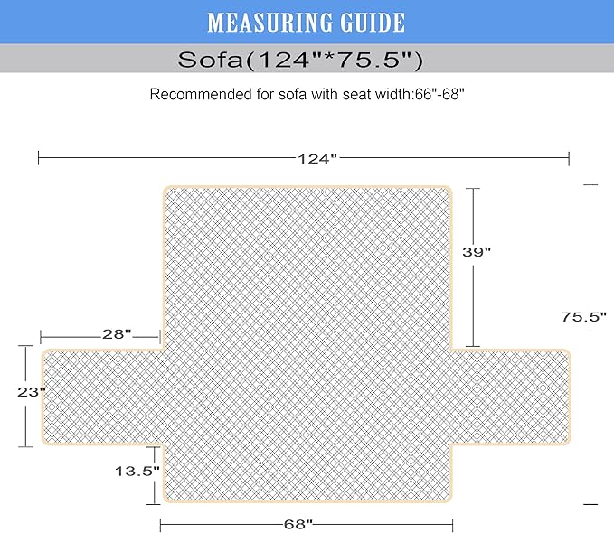 Ameritex Couch Sofa Slipcover 100% Waterproof Nonslip Quilted Furniture Protector Slipcover for Dogs, Children, Pets Sofa Slipcover Machine Washable (Blue, 68")