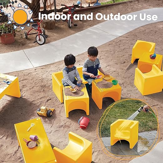 ECR4Kids Tri-Me 3-In-1 Cube Chair, Kids Furniture, Yellow