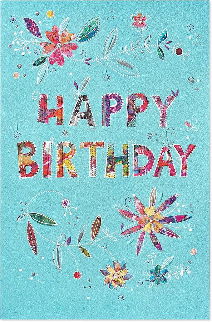 American Greetings Birthday Card for Her (Floral Happy Birthday)