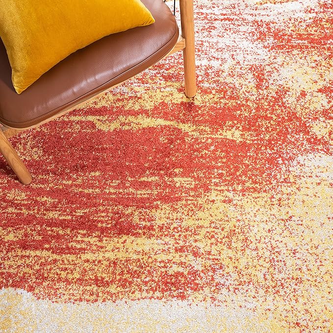 SAFAVIEH Adirondack Collection Accent Rug - 3' x 5', Rust & Gold, Modern Abstract Design, Non-Shedding & Easy Care, Ideal for High Traffic Areas in Entryway, Living Room, Bedroom (ADR112P)