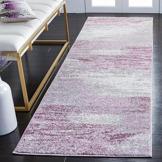 SAFAVIEH Adirondack Collection Runner Rug - 2'6" x 10', Grey & Purple, Modern Abstract Design, Non-Shedding & Easy Care, Ideal for High Traffic Areas in Living Room, Bedroom (ADR112V)
