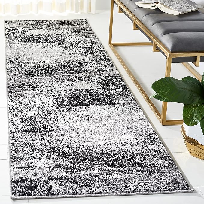 SAFAVIEH Adirondack Collection Runner Rug - 2'6" x 16', Silver & Multi, Modern Abstract Design, Non-Shedding & Easy Care, Ideal for High Traffic Areas in Living Room, Bedroom (ADR112G)