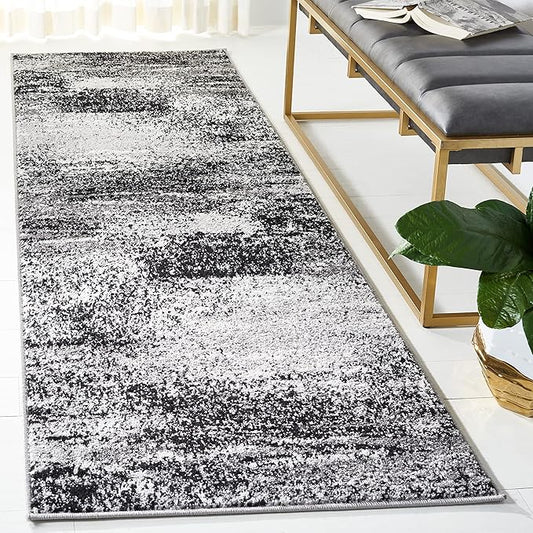 SAFAVIEH Adirondack Collection Runner Rug - 2'1" x 8', Silver & Multi, Modern Abstract Design, Non-Shedding & Easy Care, Ideal for High Traffic Areas in Living Room, Bedroom (ADR112G)