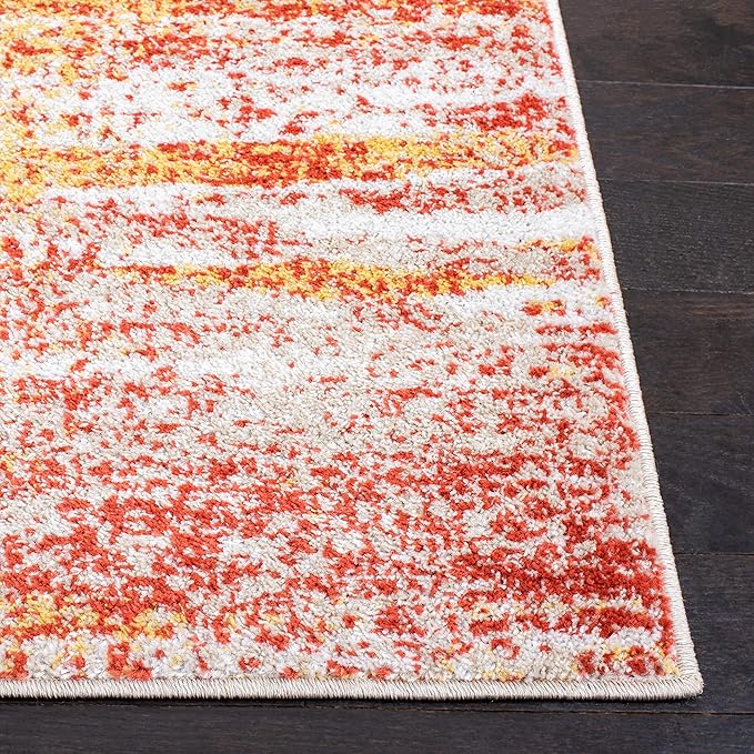 SAFAVIEH Adirondack Collection Accent Rug - 4' x 6', Rust & Gold, Modern Abstract Design, Non-Shedding & Easy Care, Ideal for High Traffic Areas in Entryway, Living Room, Bedroom (ADR112P)