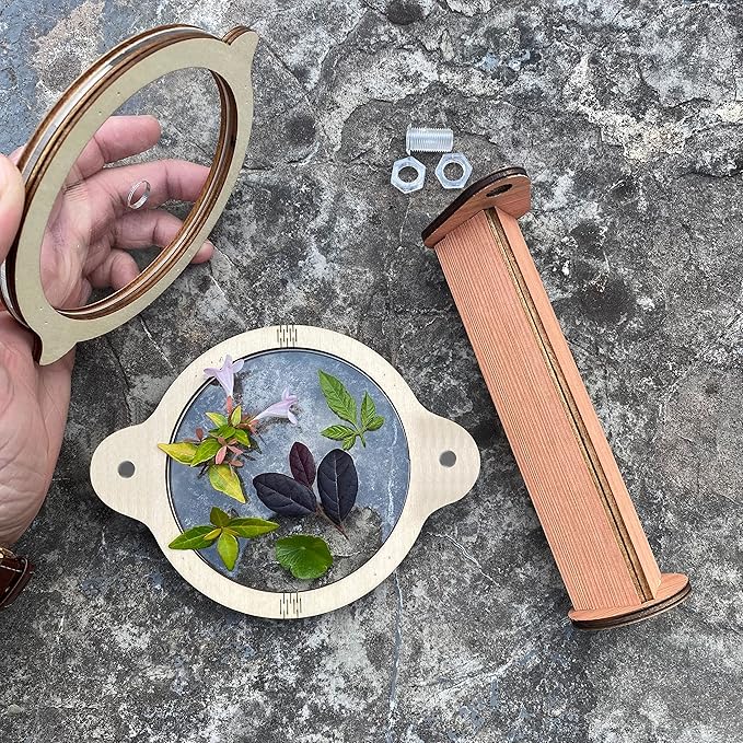 2PCS Natural DIY Kaleidoscope Kit for Kids, Newest Outdoor Classic Handmade Education Toys, Magic Wooden Rotating Kaleidoscope Making Set, Best Gift for Nature Lovers (2 Pcs Planets)