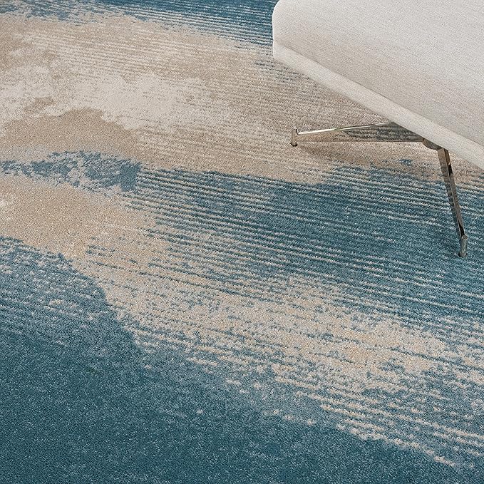 Nourison Maxell Nourison Flint 5'3" x Round Area -Rug, Easy -Cleaning, Non Shedding, Bed Room, Living Room, Dining Room, Kitchen (5 Round)