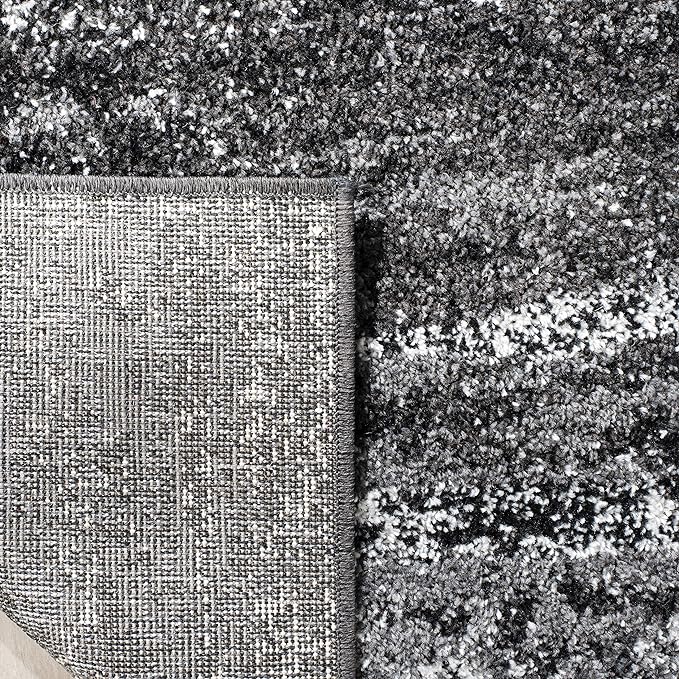 SAFAVIEH Adirondack Collection Runner Rug - 2'6" x 6', Silver & Black, Modern Abstract Design, Non-Shedding & Easy Care, Ideal for High Traffic Areas in Living Room, Bedroom (ADR112A)